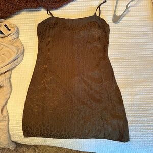 Blue Blush Mini Dress - Dark Green - Cheetah Print